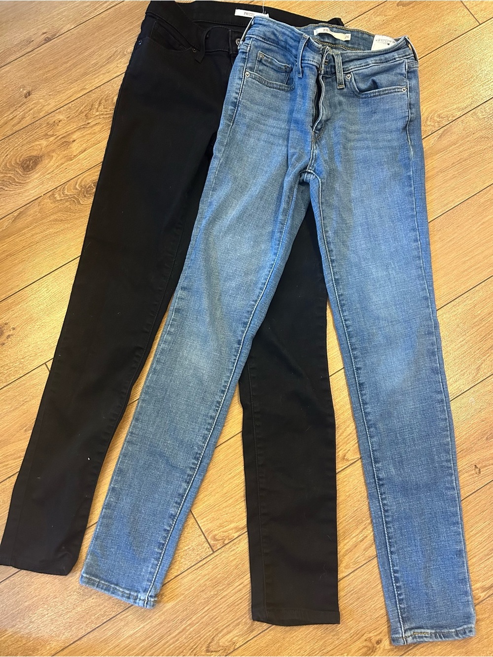 Women’s Skinny Jeans — Black and Light Blue